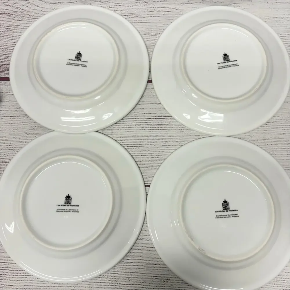 Kiss That Frog Les Huiles De Provence Olive Oil Label Plates Set of 4 French